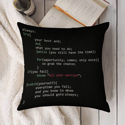 Geek Coder Linen Throw Pillow Cover