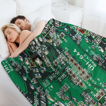 Electric Circuit Board Throw Blanket