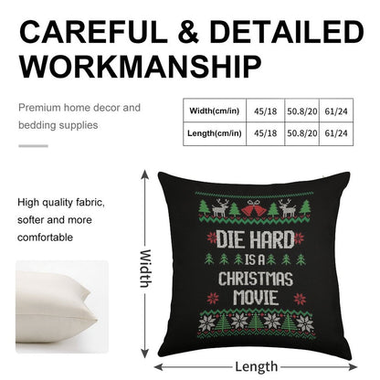 Die Hard Is A Christmas Movie Linen Throw Pillow Cover