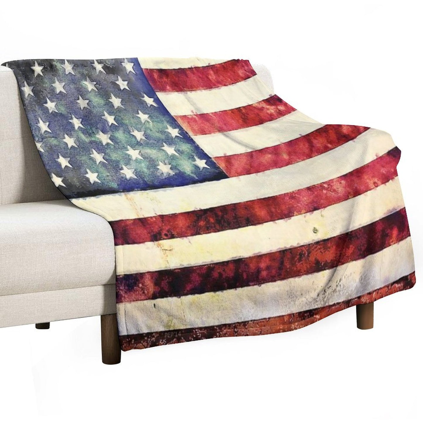 Vintage American Flag Throw Blanket