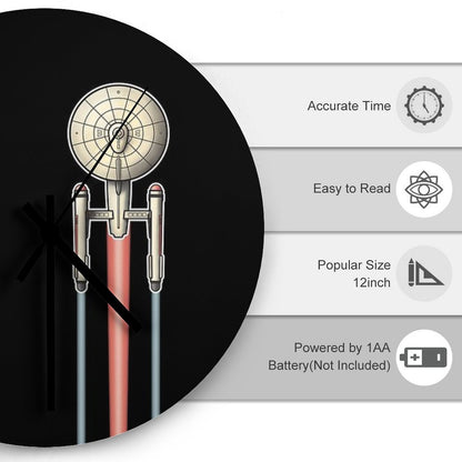 USS Enterprise Star Trek 2 Wall Clock
