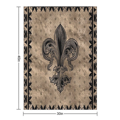 Fleur-de-lis - Black And Gold Throw Blanket