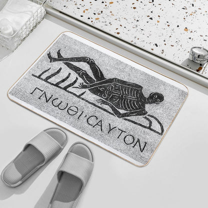 Know Thyself - Roman Mosaic - Greek Text Bath Mat