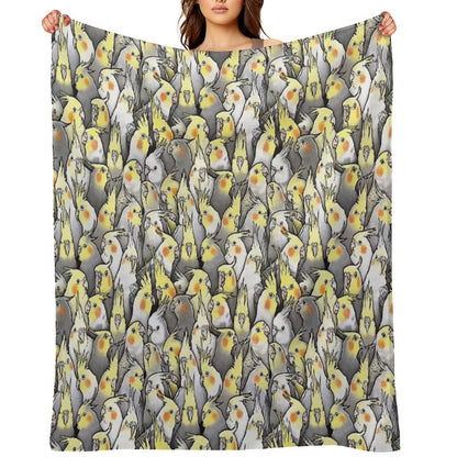 Cockatiels Galore Throw Blanket