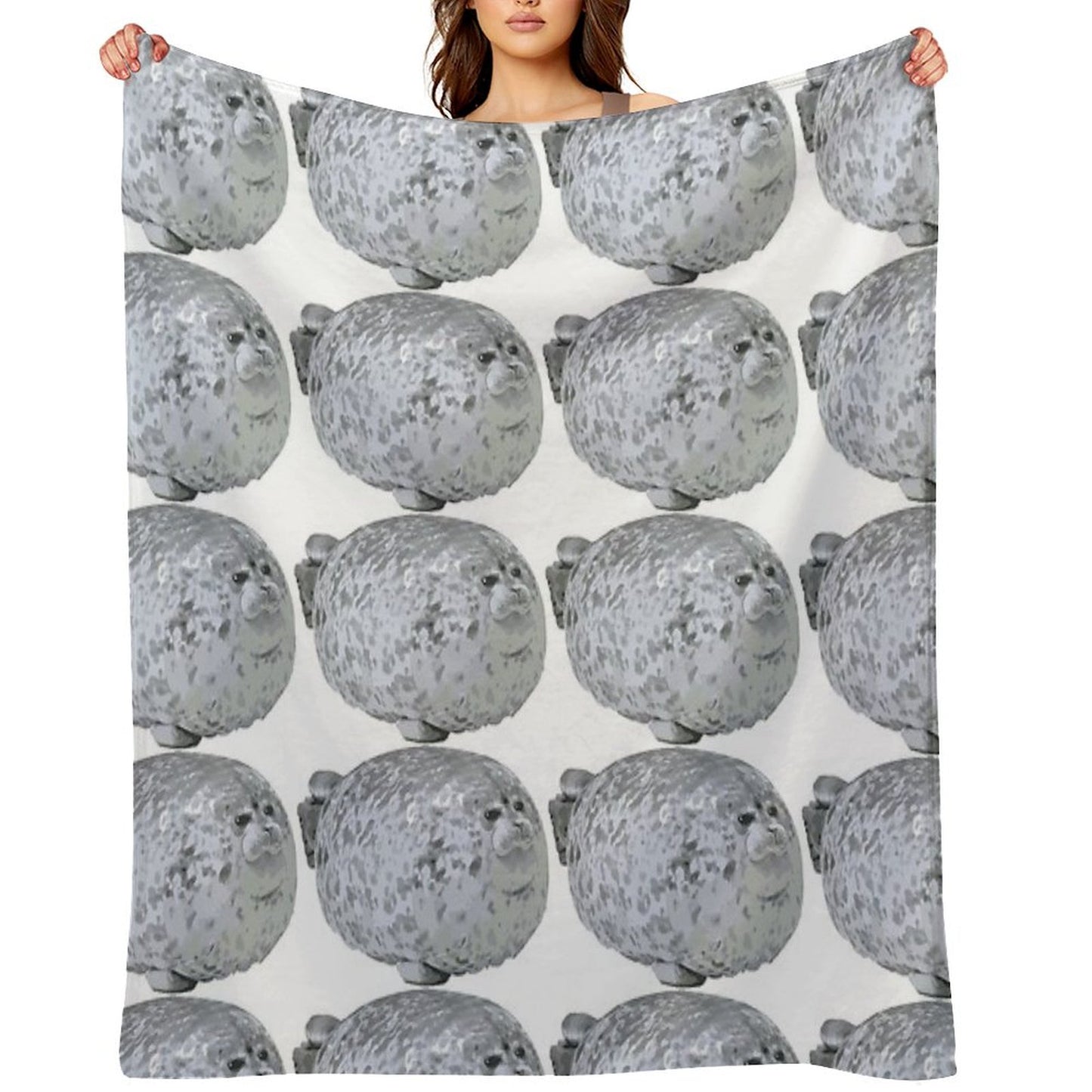 Cute Little Chonky Seal Throw Blanket