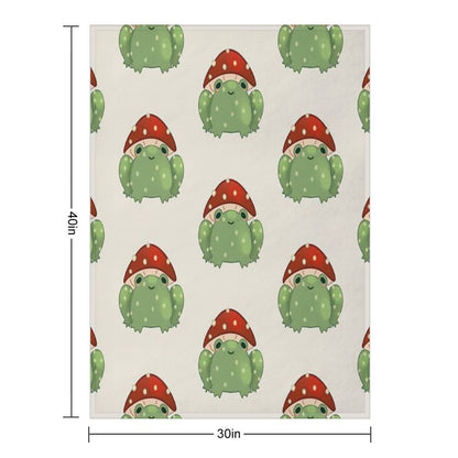 Mushroom Frog Throw Blanket