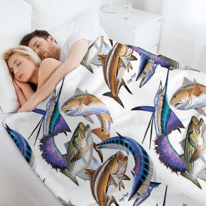 Gamefish Collage Throw Blanket