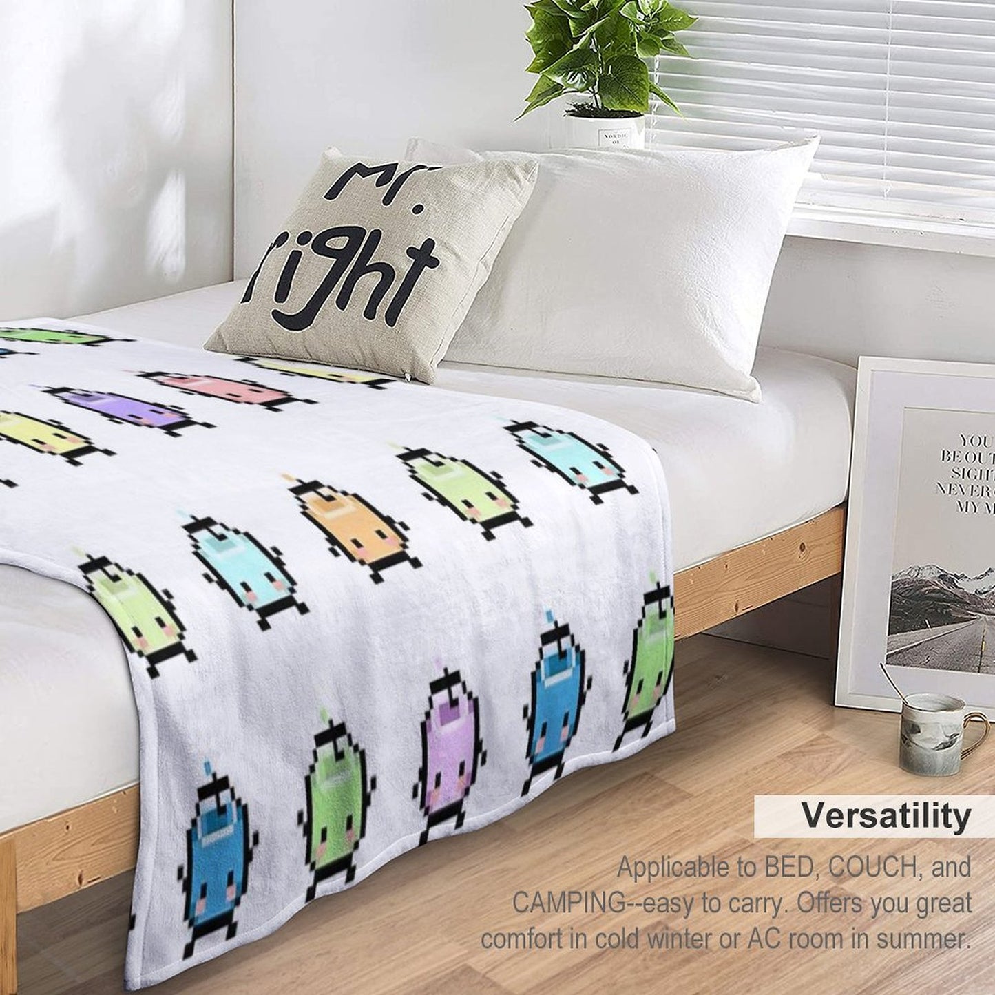 Stardew Valley Pastel Junimos Throw Blanket