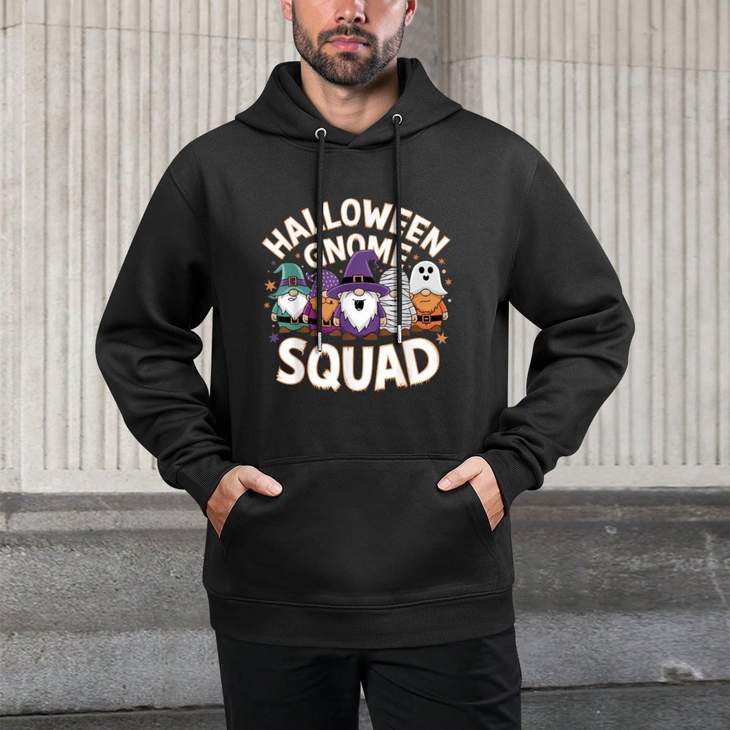 Halloween Gnome Squad Cute Group Family Costume Kangaroo Pocket Hoodie