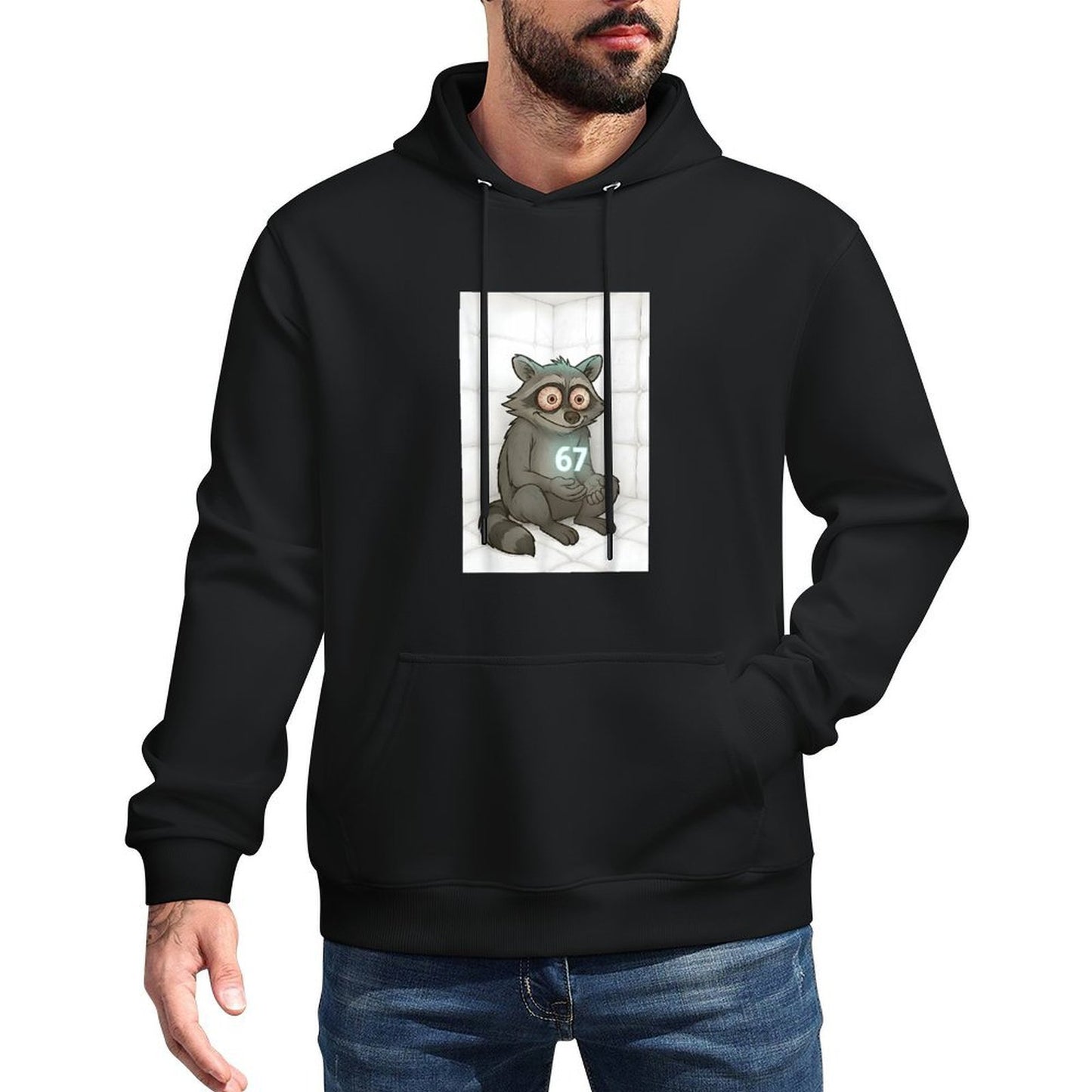 67 Funny Meme Raccoon Brainrot 6 7 Adjustable Hood Hoodie