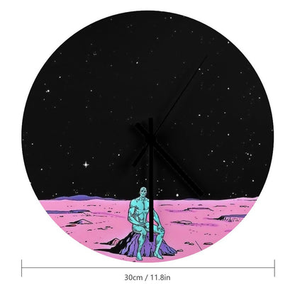 Dr. Manhattan Sitting on Mars (comic) Wall Clock