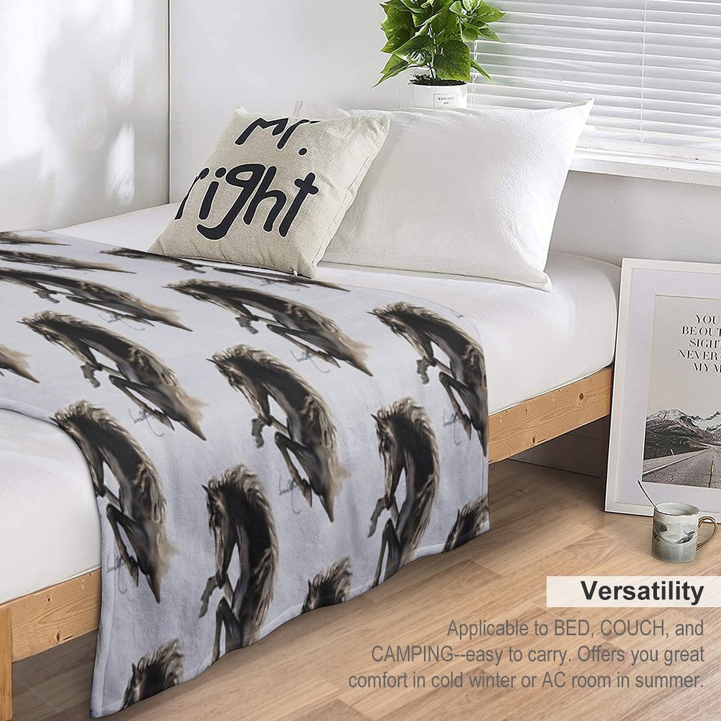 Black Fury (Cut-Out) Throw Blanket