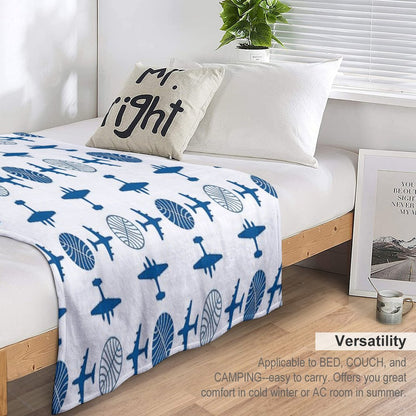 Pan Am Plane Icon Pattern Throw Blanket