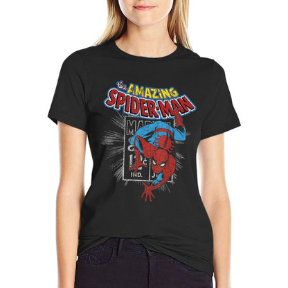 Marvel The Amazing Spider-Man Vintage Comic Poster  Graphic-printed T-Shirt