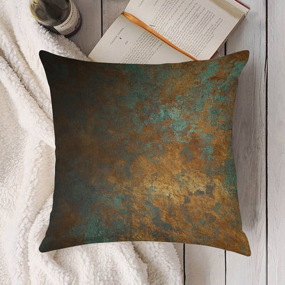 Oxidized Copper Linen Throw Pillow Cover