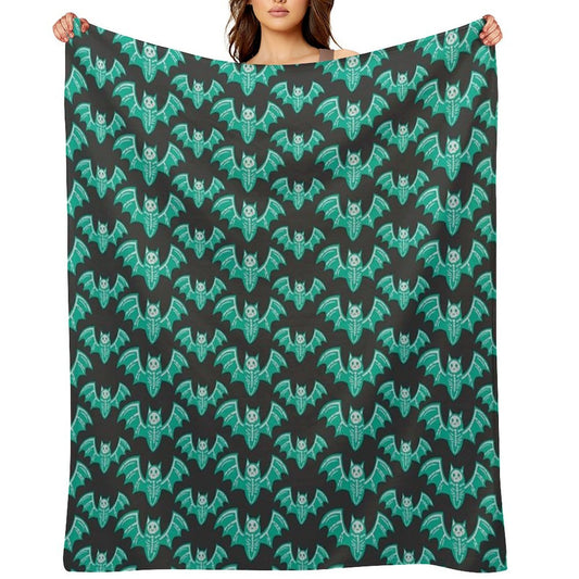 Blushing Skeletal Bats - Halloween - [2021 Collection] JT017 Throw Blanket