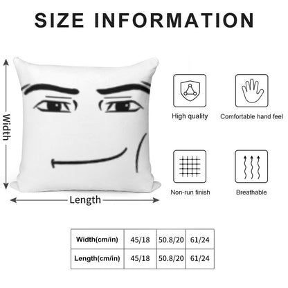 The Man Face Soft Reinforced Edging Throw Pillow