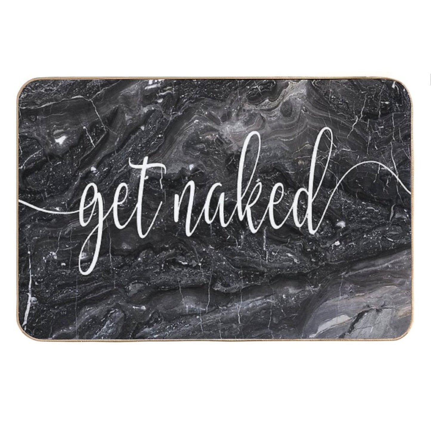 Get Naked Black Marble Bath Mat