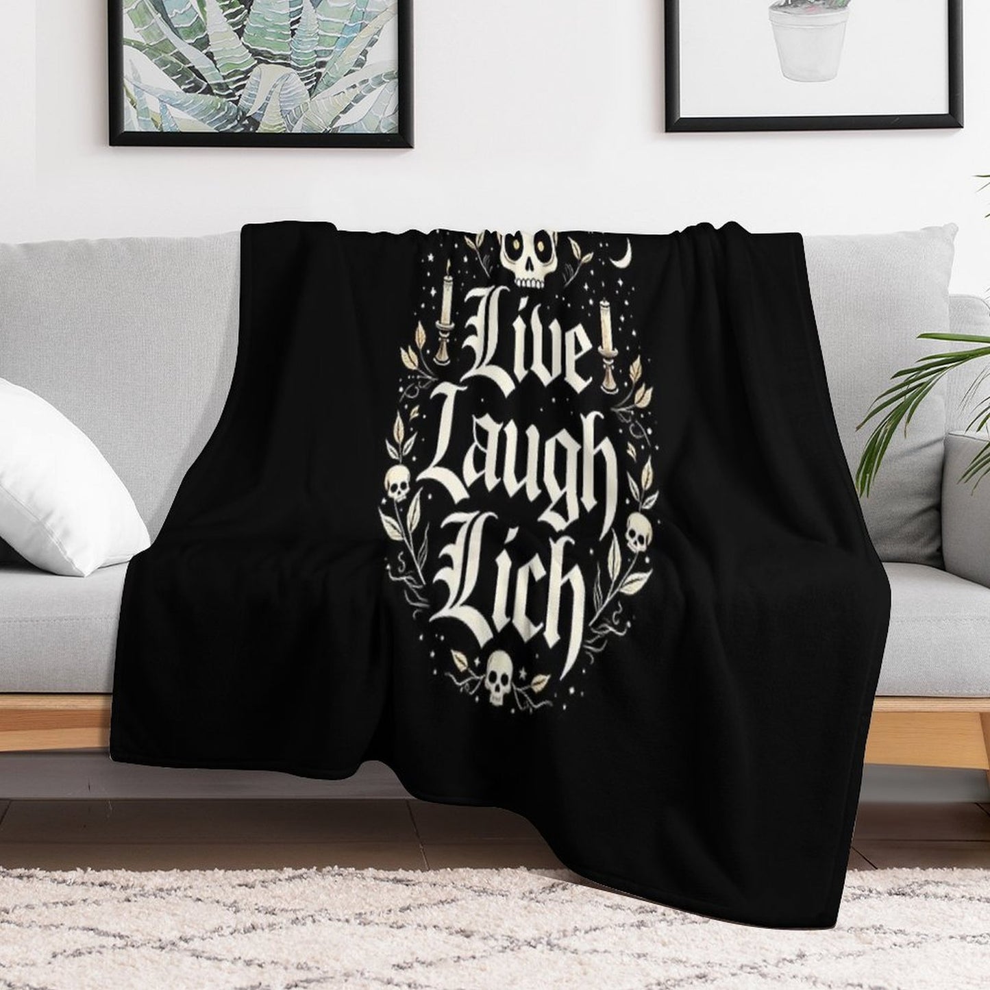Live, Laugh, Lich Throw Blanket