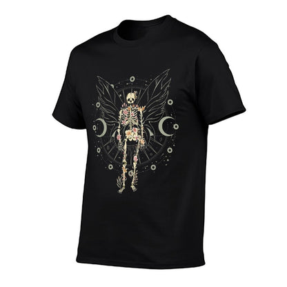 Fairy Grunge Fairycore Aesthetic Butterfly Skeleton Gothic  Rolled Sleeves T-Shirt