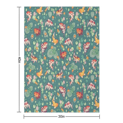 Koi Pond Throw Blanket