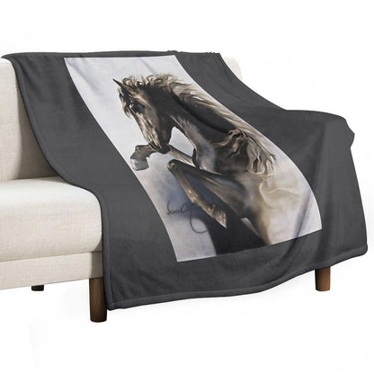 Black Fury Throw Blanket