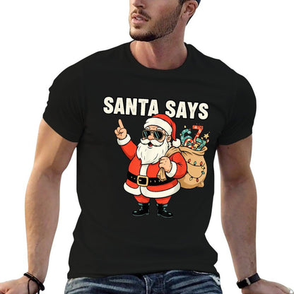 Funny Christmas Santa Says 67 Six Seven Meme  Summer-ready Fabric T-Shirt