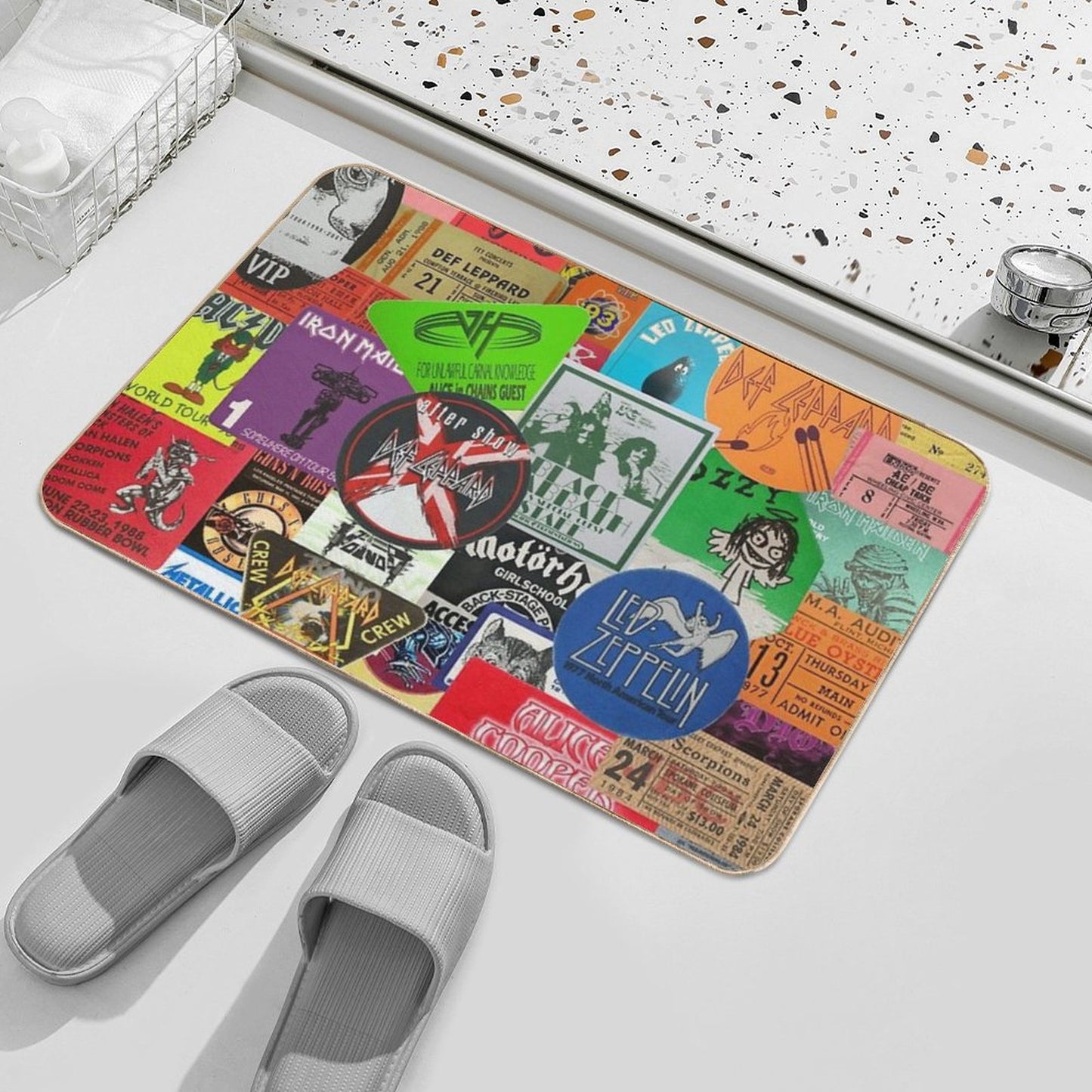 I Miss Concerts - Hard Rock And Heavy Metal Ticket Stubs And Backstage Passes Bath Mat
