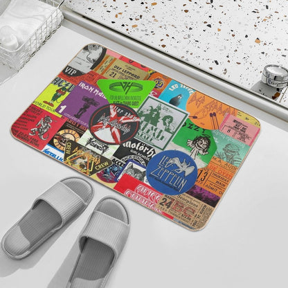I Miss Concerts - Hard Rock And Heavy Metal Ticket Stubs And Backstage Passes Bath Mat