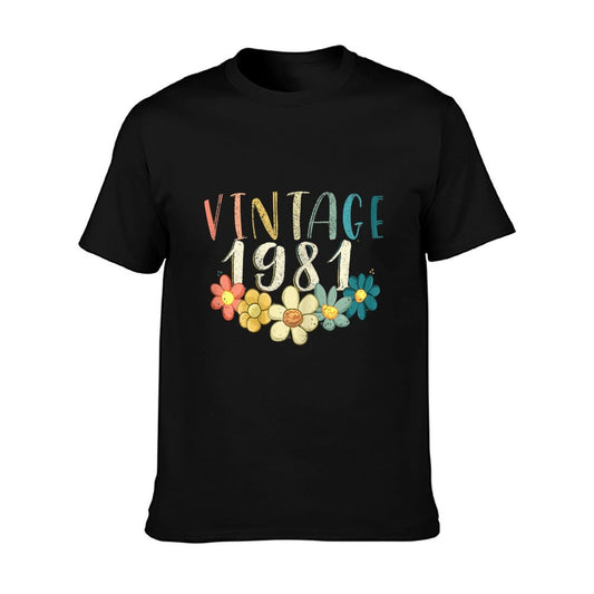 Womens 1981 40th Birthday Gift Retro Flower 40 Years Old  Odor-resistant T-Shirt
