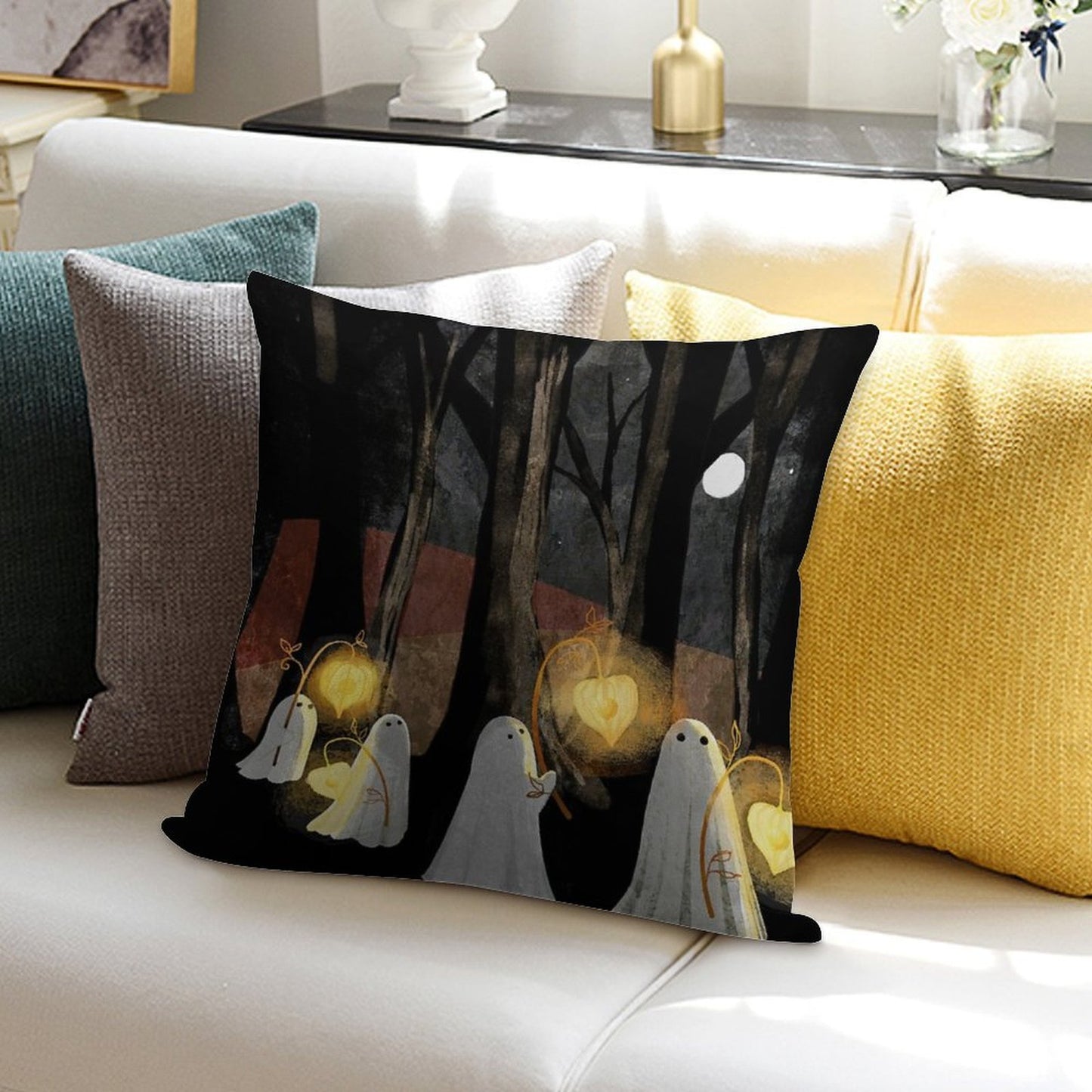 Ghost Parade Soft Anti-Pilling Throw Pillow