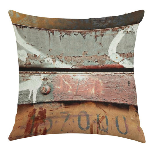 Industrial Grunge Linen Throw Pillow Cover