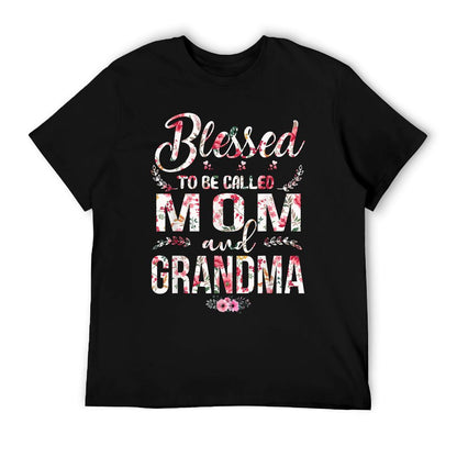 Blessed To Be Called Mom And Grandma Floral Mother&#39;s Day T-Shirt