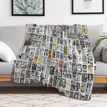 Vintage Punk Rock Flyers Throw Blanket