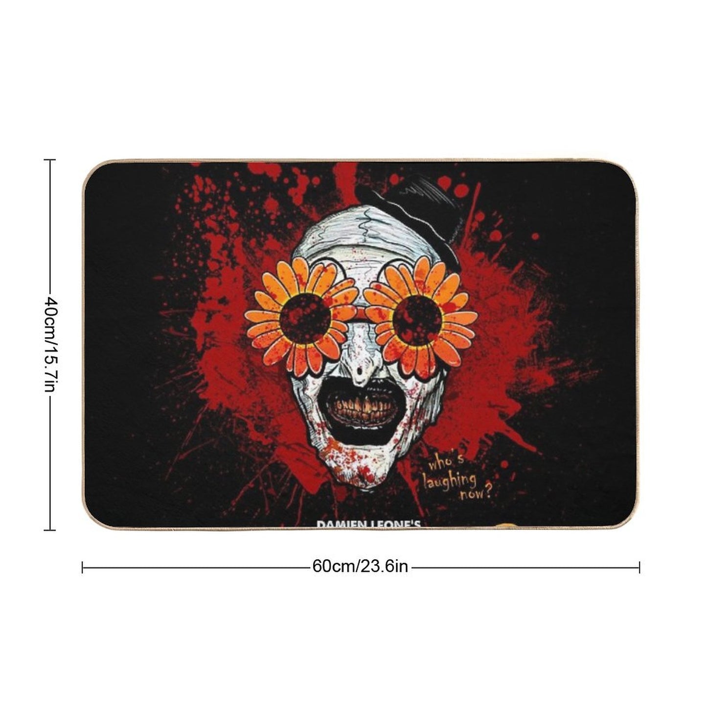 Terrifier 2 Art The Clown Sunflower Sunglasses Horror Movie Bath Mat