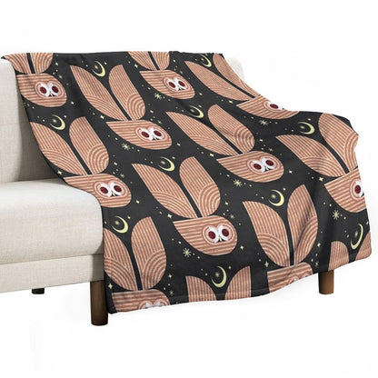 Barred Owl in Flight Throw Blanket