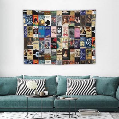 Classic Literature Book Covers Tapestry