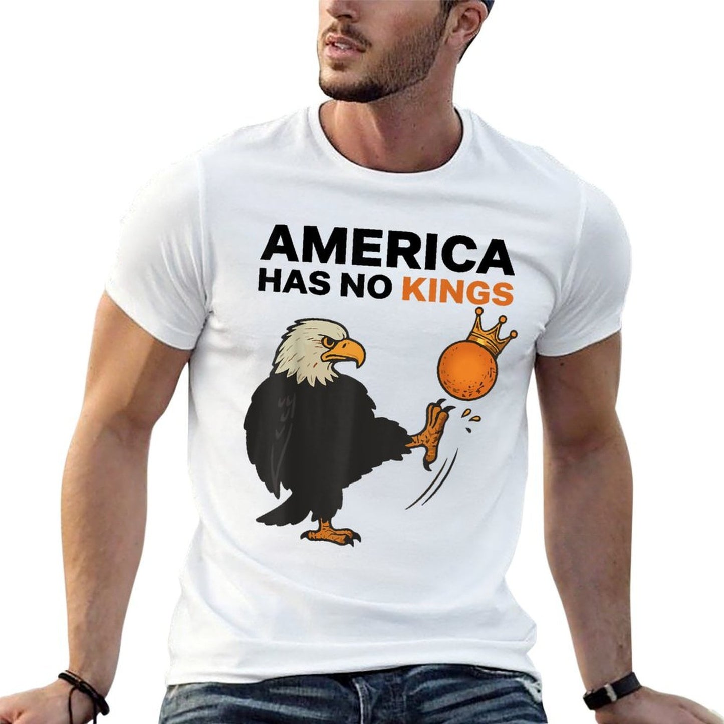 Nope, America Has No Kings Bald Eagle 4th Of July Resistance  Lightweight T-Shirt