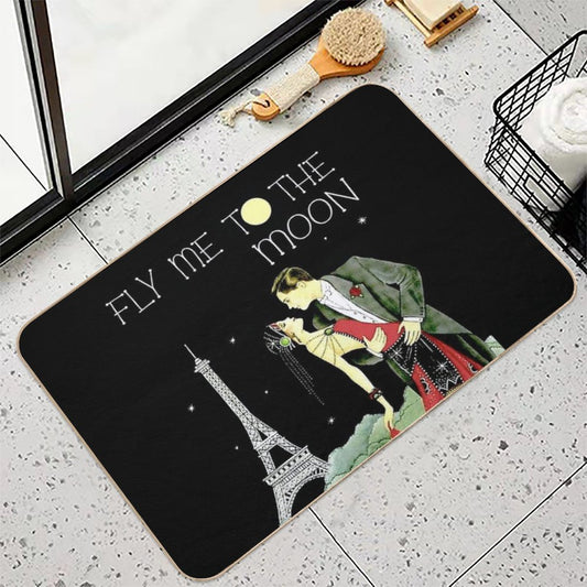 FLY ME TO THE MOON; Vintage Dance Print Bath Mat