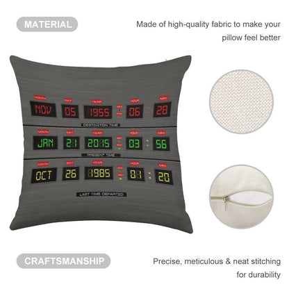 Back To The Future Linen Throw Pillow Cover