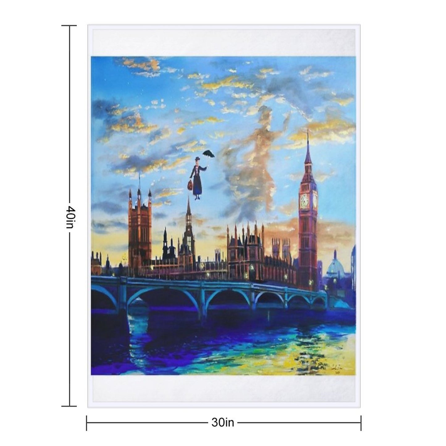 Mary Poppins Returns to London Throw Blanket