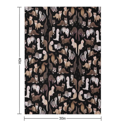 Ferret - Dark Throw Blanket