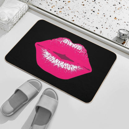 Pink Kiss Kissing Lips Lipstick Lipgloss Bath Mat