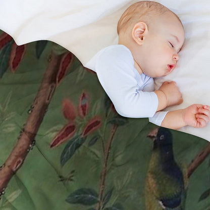 Green Dream Chinoiserie Throw Blanket