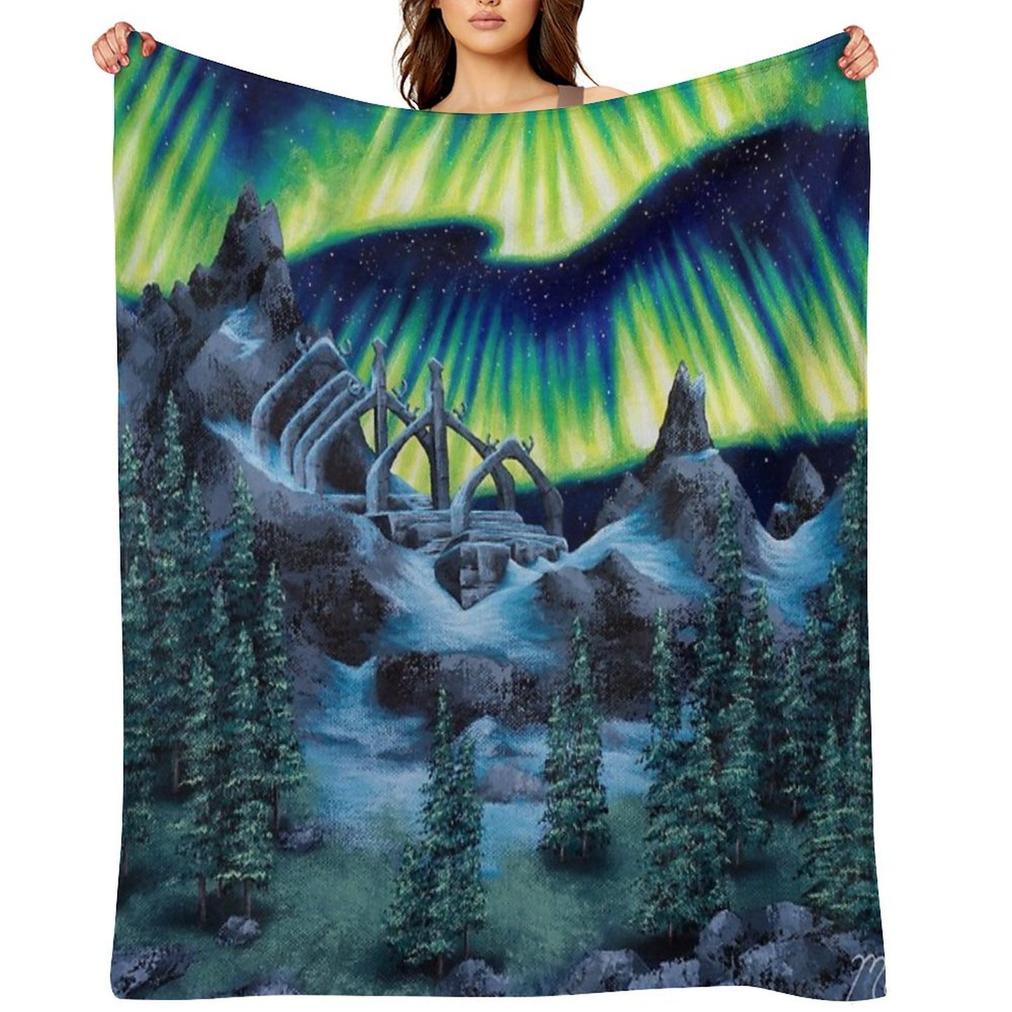 Barrow Lights Throw Blanket