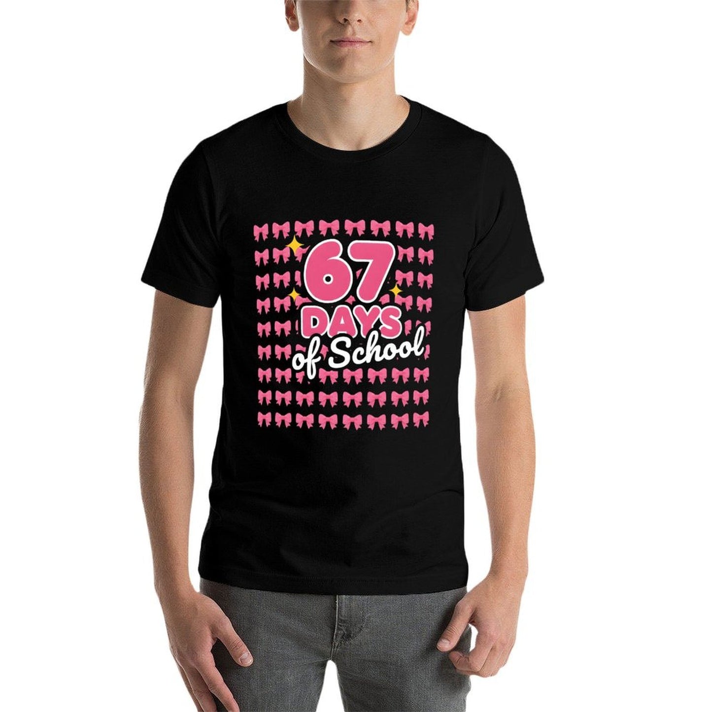 67 Days of School Bow Girls Teachers 67 Meme Humor Funny 6 7  Affordable Price T-Shirt