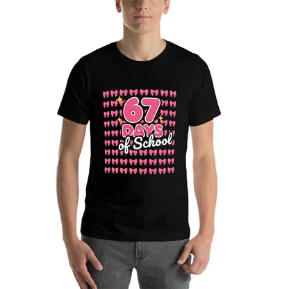 67 Days of School Bow Girls Teachers 67 Meme Humor Funny 6 7  Affordable Price T-Shirt