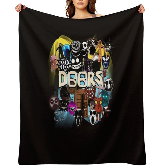 Doors All The Entities New Doors Game Update Throw Blanket