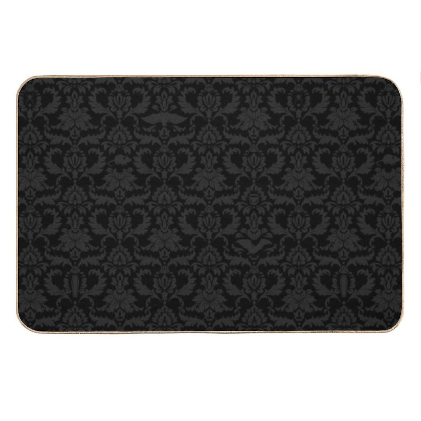Victorian Gothic Pattern (Black) Bath Mat