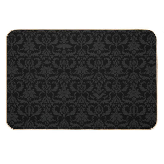 Victorian Gothic Pattern (Black) Bath Mat